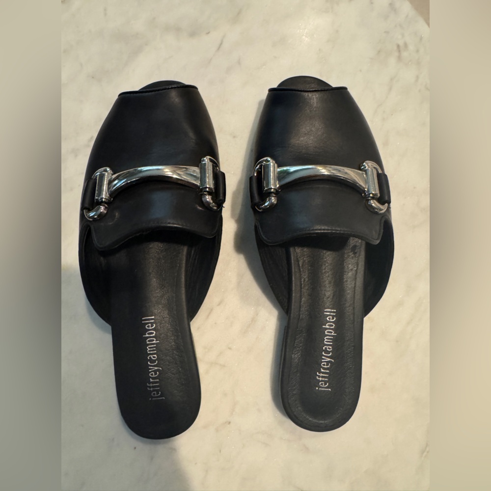 Jeffrey Campbell Black Peep Toe Mules 6M